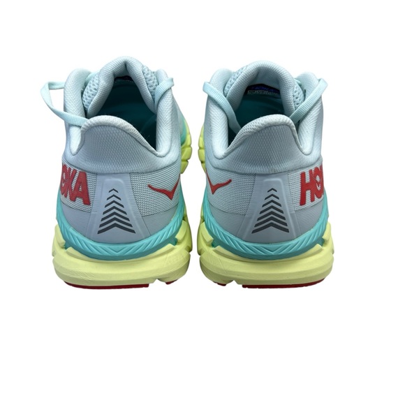 Women's Hoka One One Clifton 7 in the "Morning Mist/Hot Coral" colorway - Picture 4 of 8